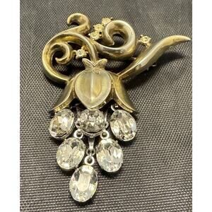 Vintage Crown Trifari Alfred Philippe Grape Cluster Brooch Articulated Dangle